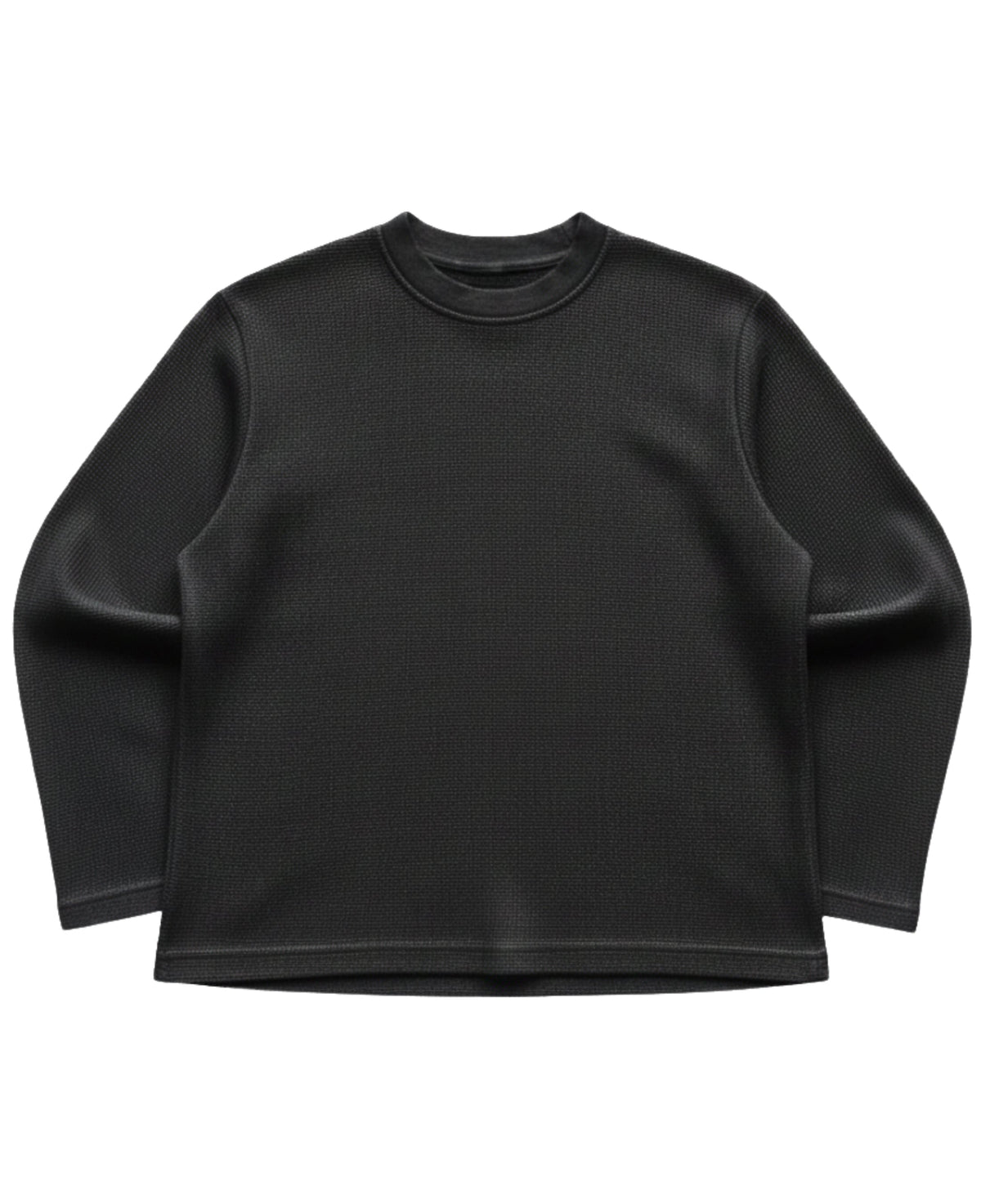 Black Waffle knit tee