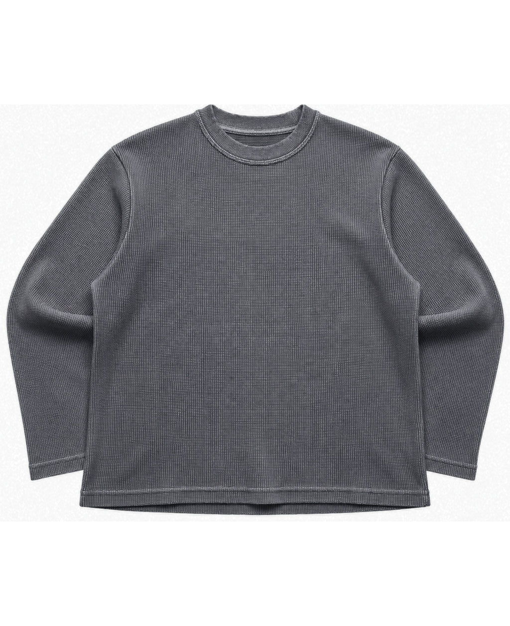 Grey Acid Wash Waffle Knit