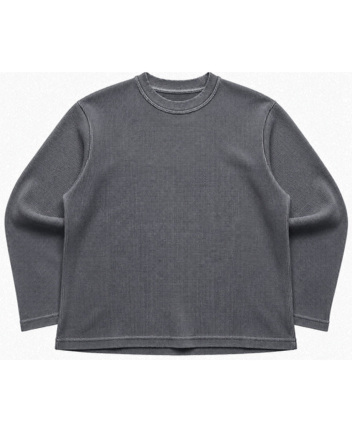 Grey Acid Wash Waffle Knit